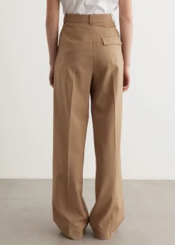 Wide Leg Pleated Trousers