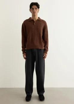 Window Long Sleeve Knitted Polo