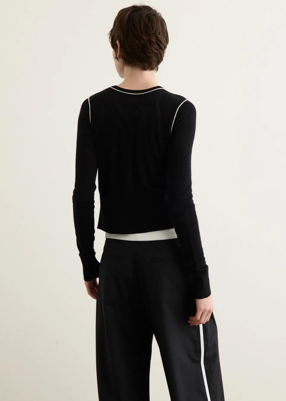 Wool Fine Line Cardigan