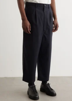 Wool Gabardine Dropped Trousers