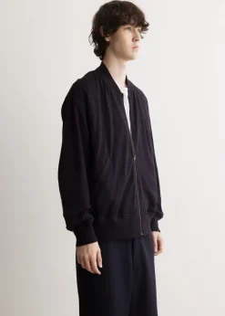 Wool Knit Zip Up Blouson