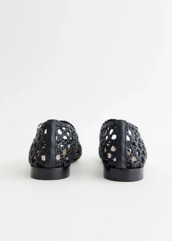 Woven Leather Mary Jane Flats