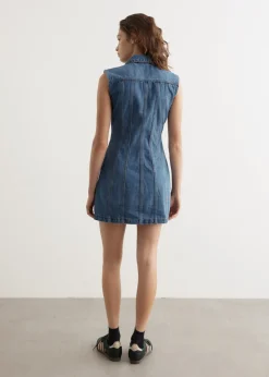 Zipper Denim Mini Dress