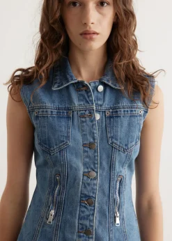 Zipper Denim Mini Dress