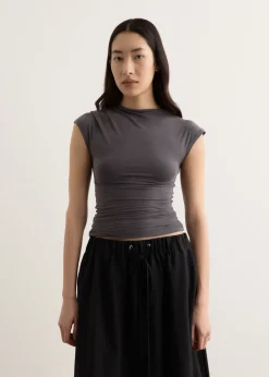 Agent Cap Sleeve Gathered Top