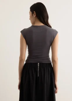 Agent Cap Sleeve Gathered Top