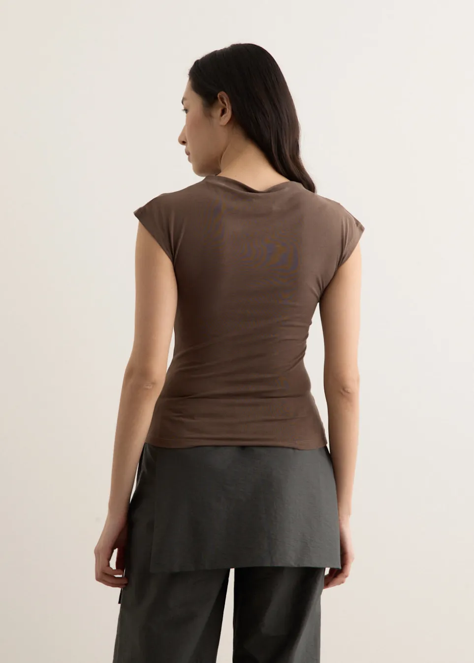 Agent Cap Sleeve Gathered Top