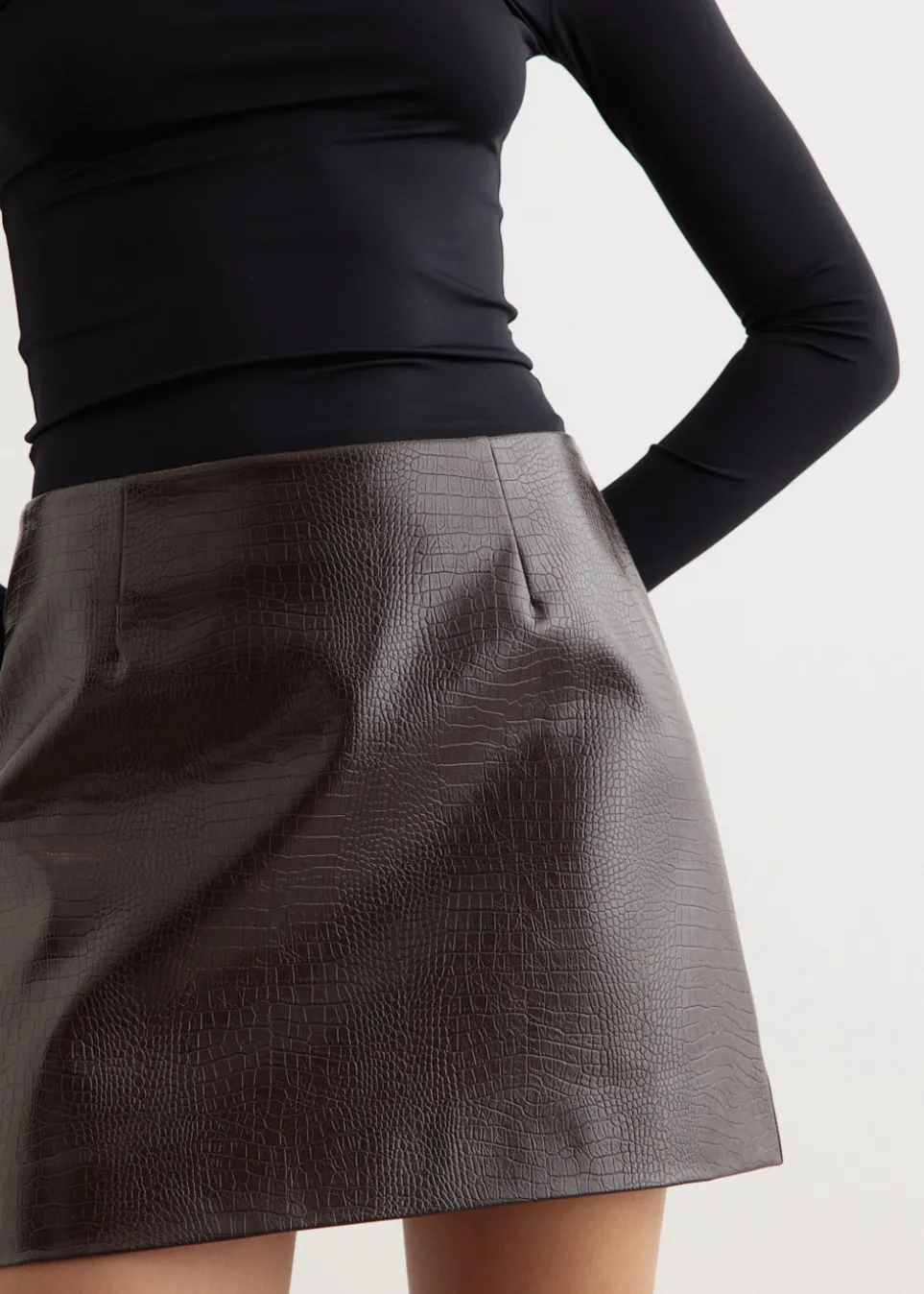 Allegory Croc Mini Skirt