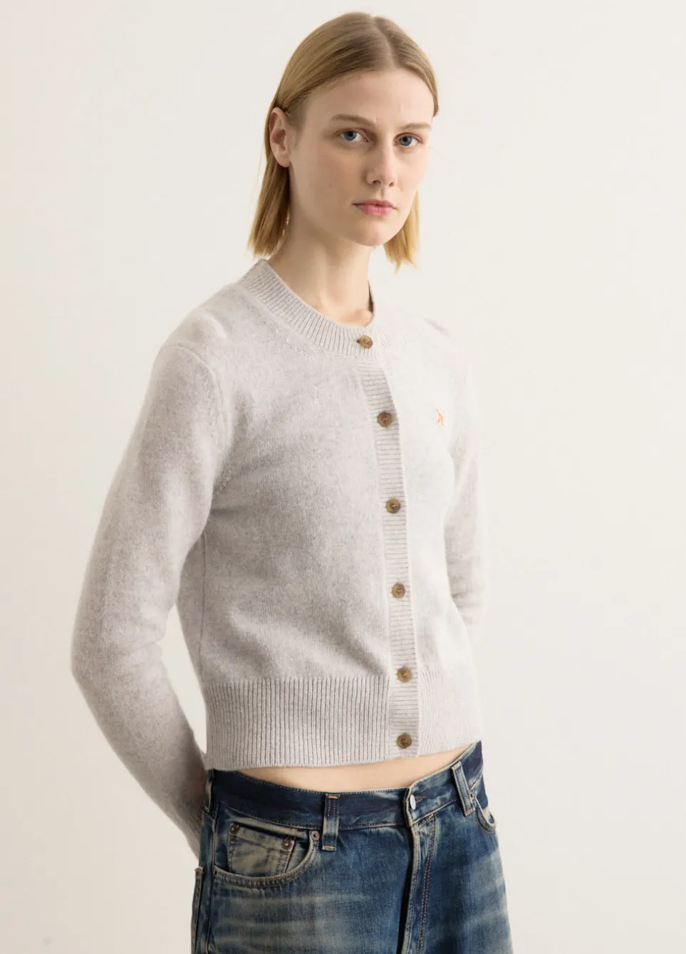 Baby Fox Patch Fitted Cardigan