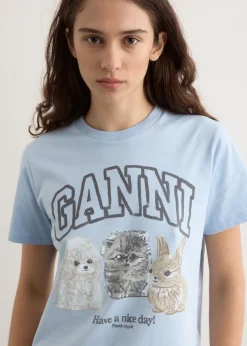 Basic Cotton Jersey Animals Relaxed T-Shirt