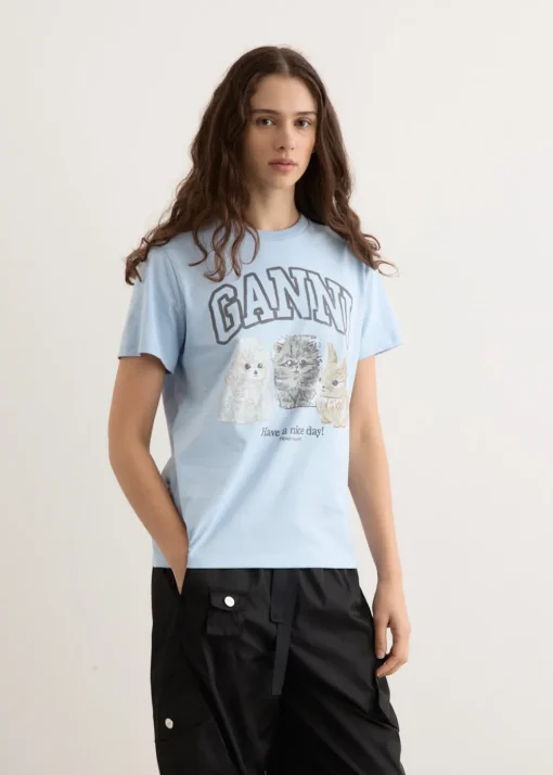 Basic Cotton Jersey Animals Relaxed T-Shirt