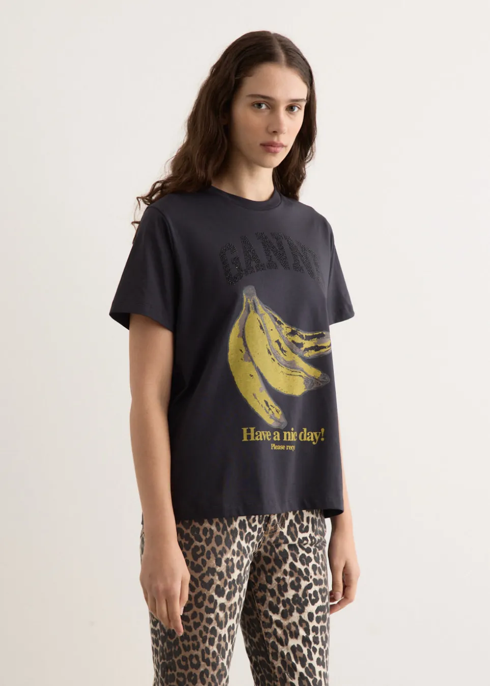 Basic Cotton Jersey Banana Relaxed T-Shirt