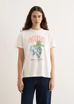 Basic Cotton Jersey Grapes Relaxed T-Shirt
