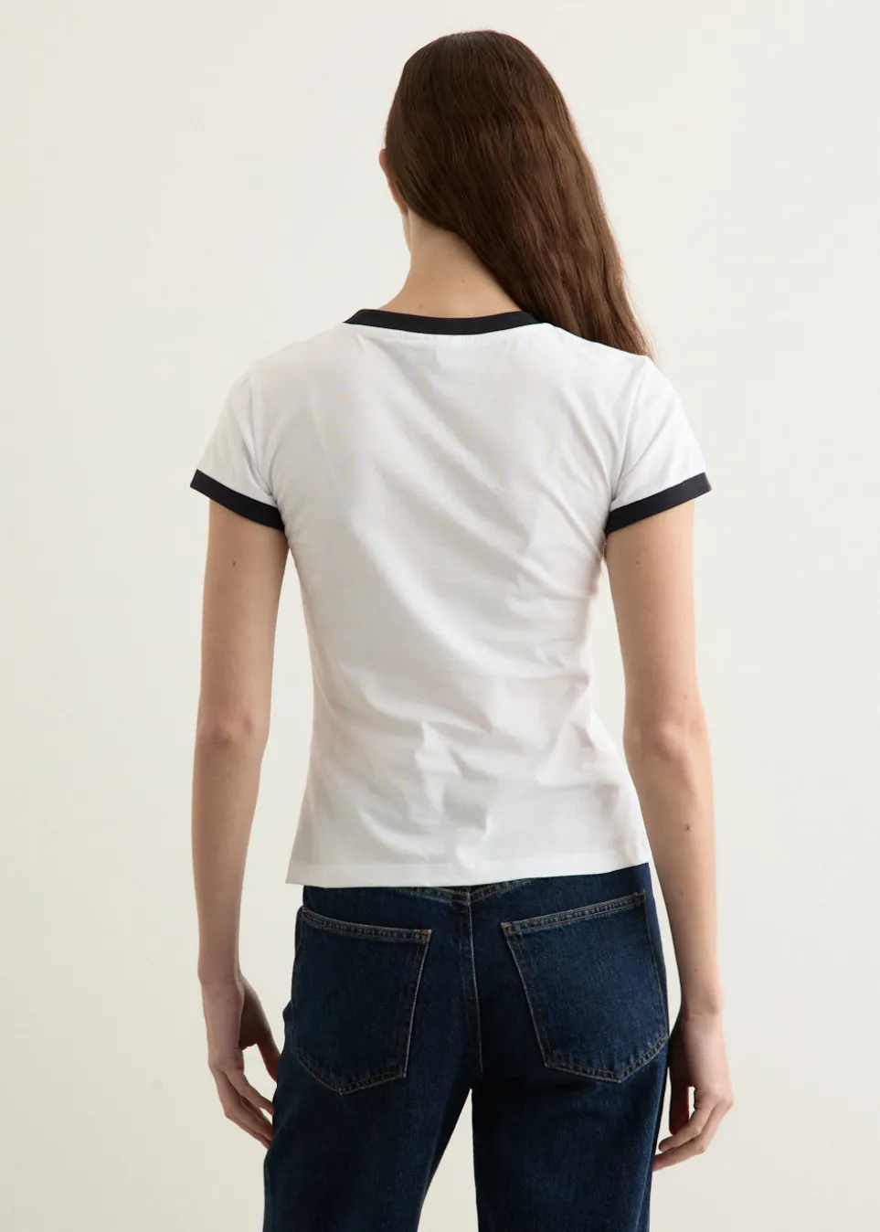 Basic Cotton Jersey Kitty Fitted T-shirt