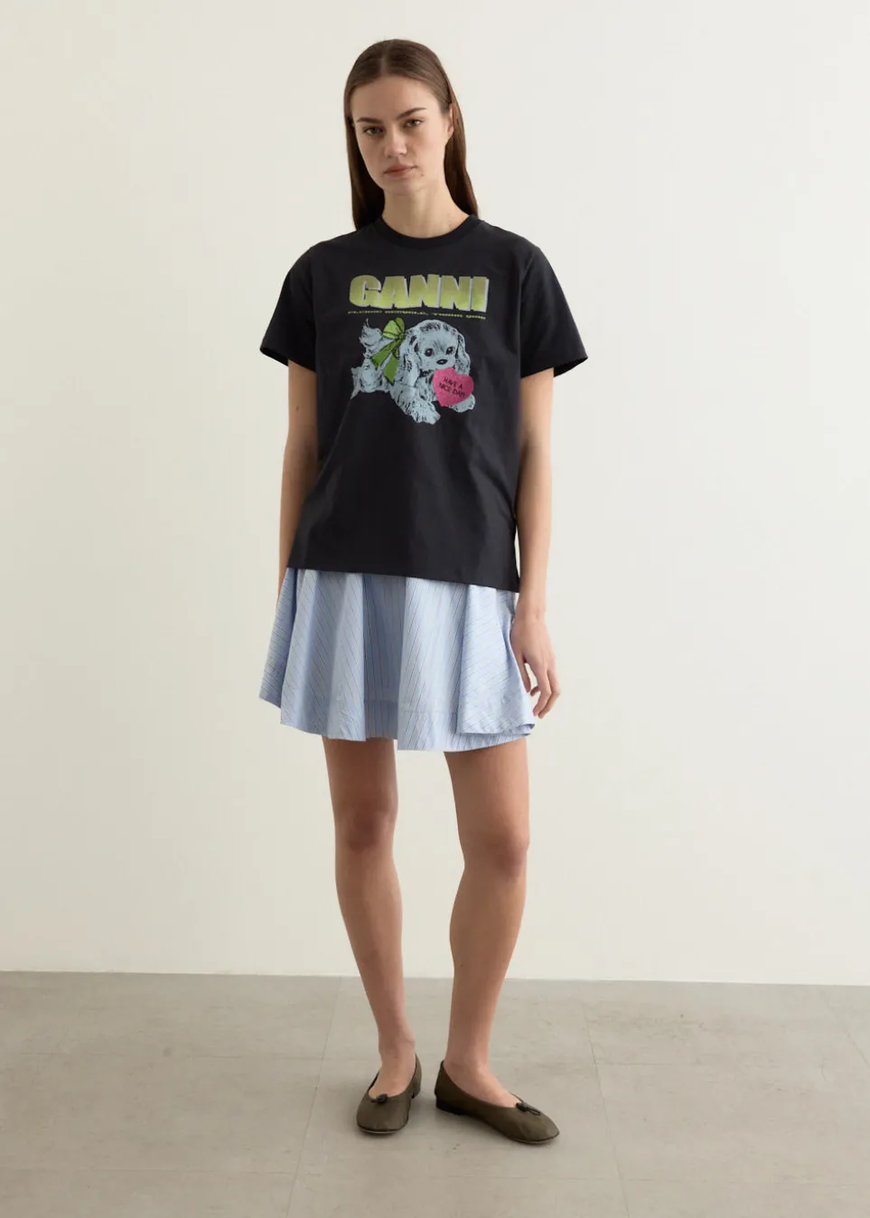 Basic Cotton Jersey Neon Puppy T-shirt