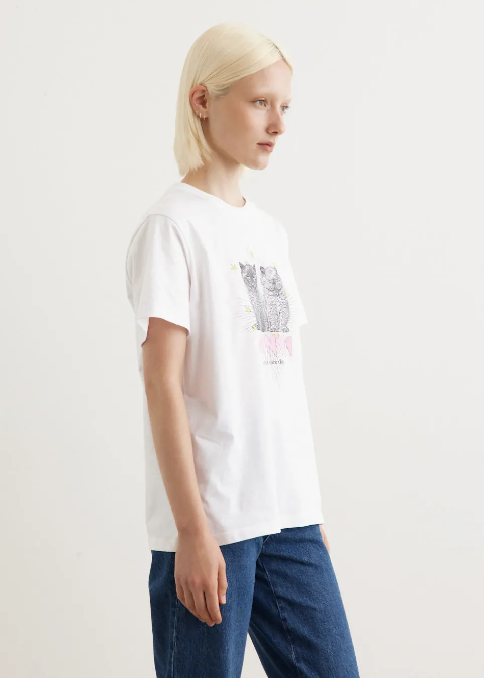 Basic Jersey Kittens Relaxed T-Shirt