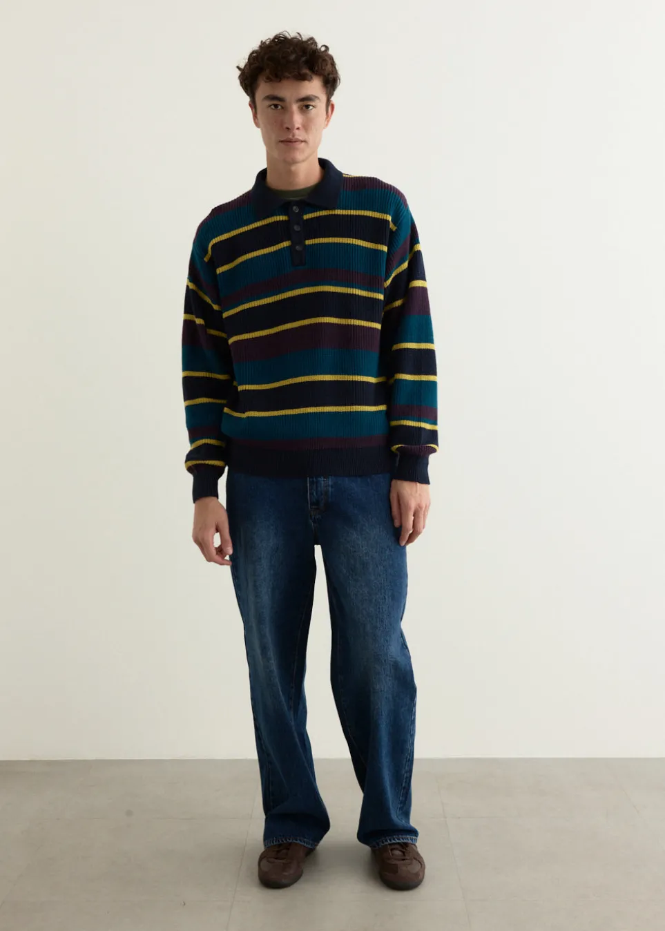 Beauchamp Multi Stripe Polo Sweater