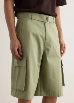 Belted Cargo Bermuda Shorts