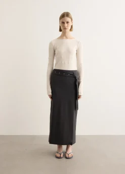 Belted Maxi Skirt