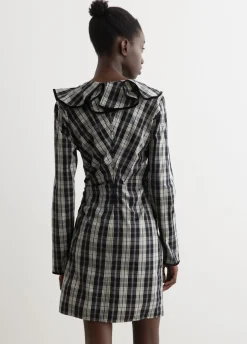 Check Cotton Mini Dress