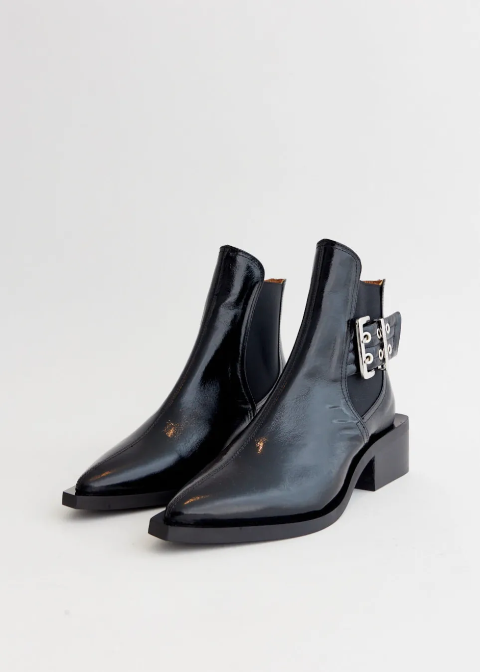 Chunky Buckle Chelsea Boots