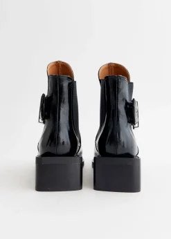 Chunky Buckle Chelsea Boots