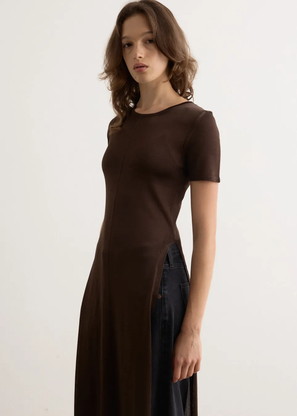 Column Dress With Slits