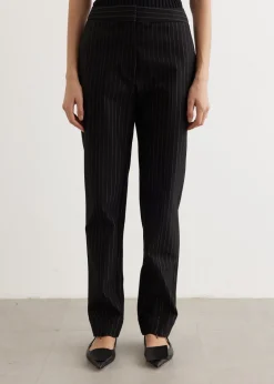 Compact Stripe Jersey Mid Waist Pants