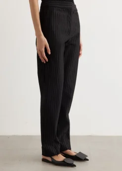 Compact Stripe Jersey Mid Waist Pants
