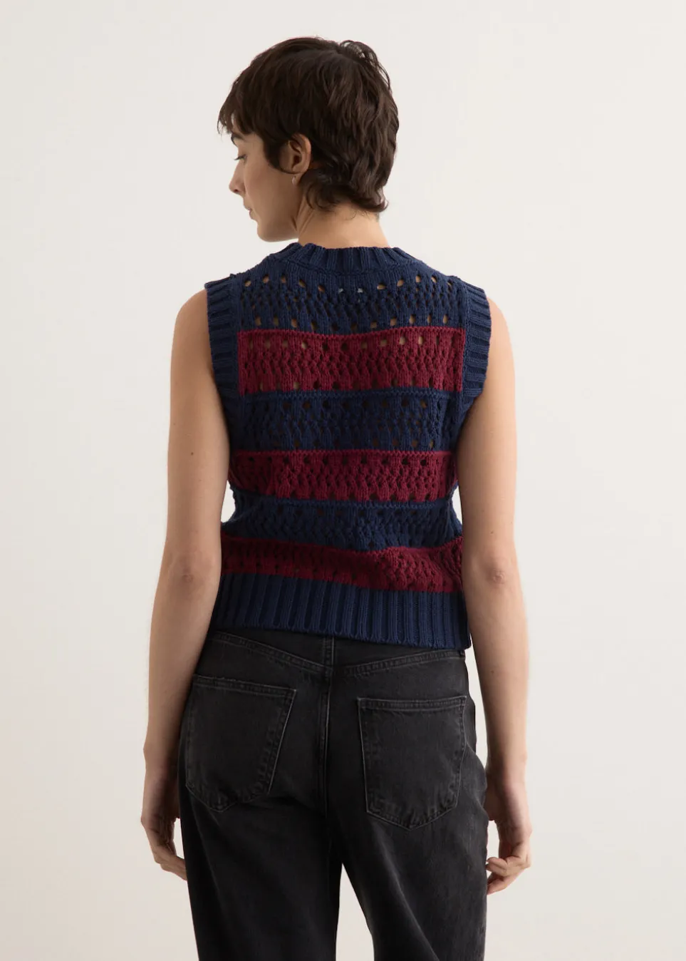 Cotton Mix Striped Vest