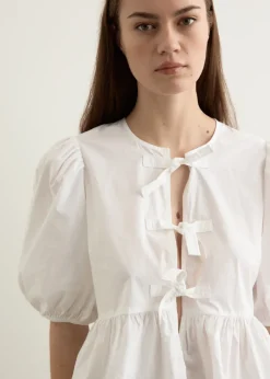 Cotton Poplin Peplum Blouse