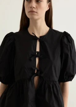 Cotton Poplin Peplum Blouse