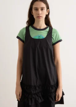 Cotton Poplin U-Neck Mini Dress