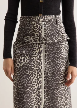 Cotton Tweed Midi Skirt