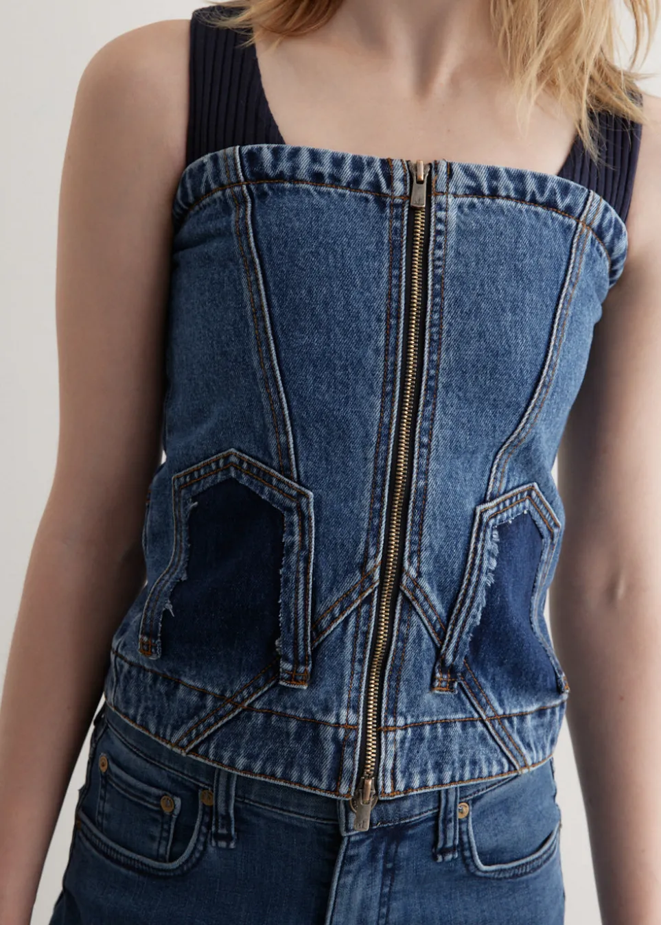 Cove Deconstructed Denim Bustier