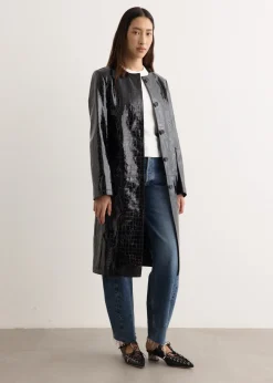 Croco Embossed Coat