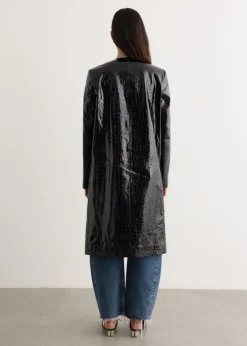 Croco Embossed Coat