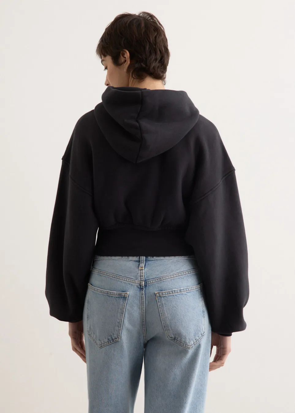 Cropped Zip Up Hoodie