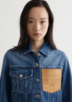 Denim Jacket With Leather Pocket