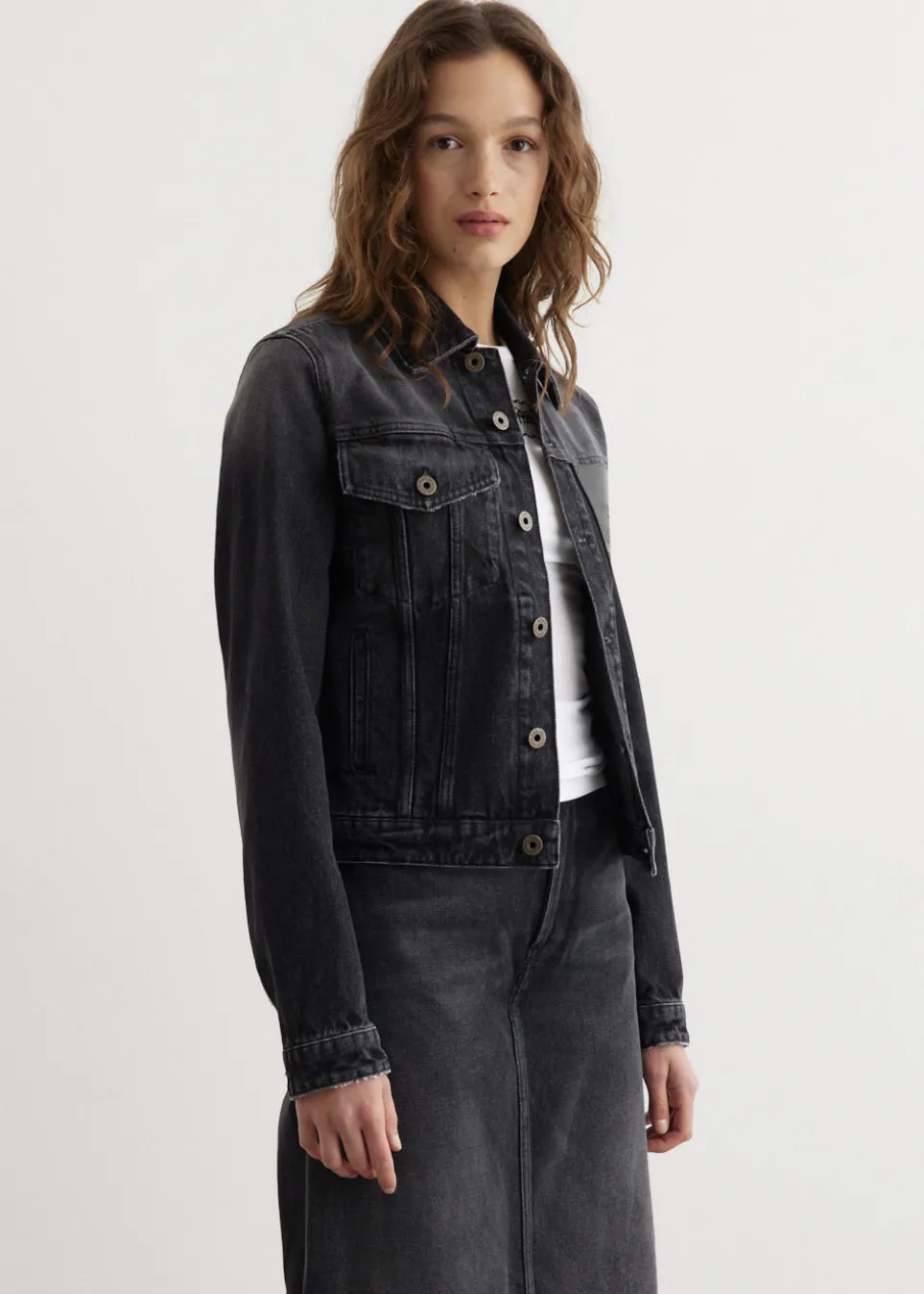Denim Jacket With Leather Pocket