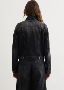 Denim Jacket With Leather Pocket
