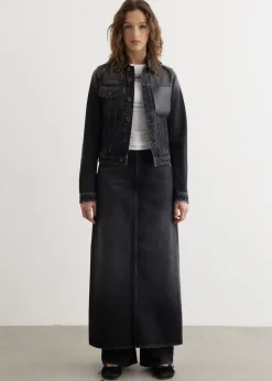 Denim Jacket With Leather Pocket