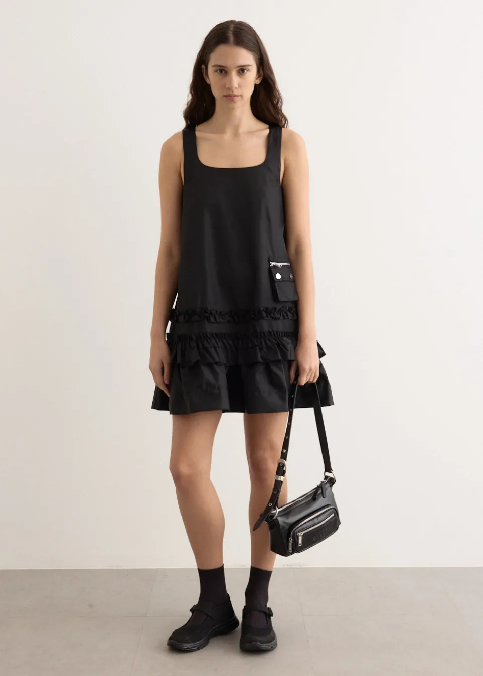 Duchesse Nylon U-Neck Mini Dress