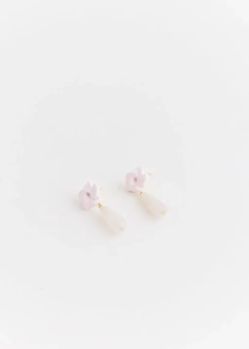 E01 Earrings With Rose Quartz Beads