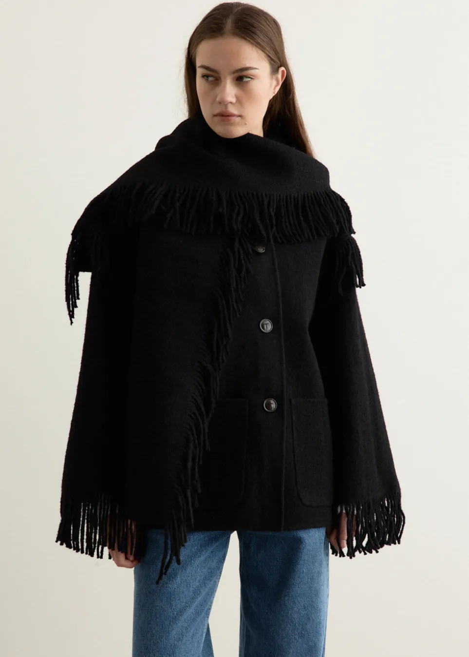 Embroidered Scarf Jacket