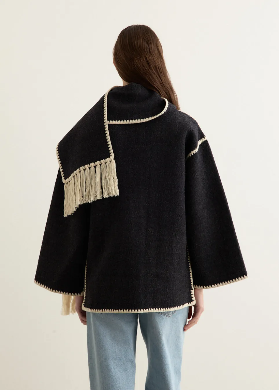 Embroidered Scarf Jacket