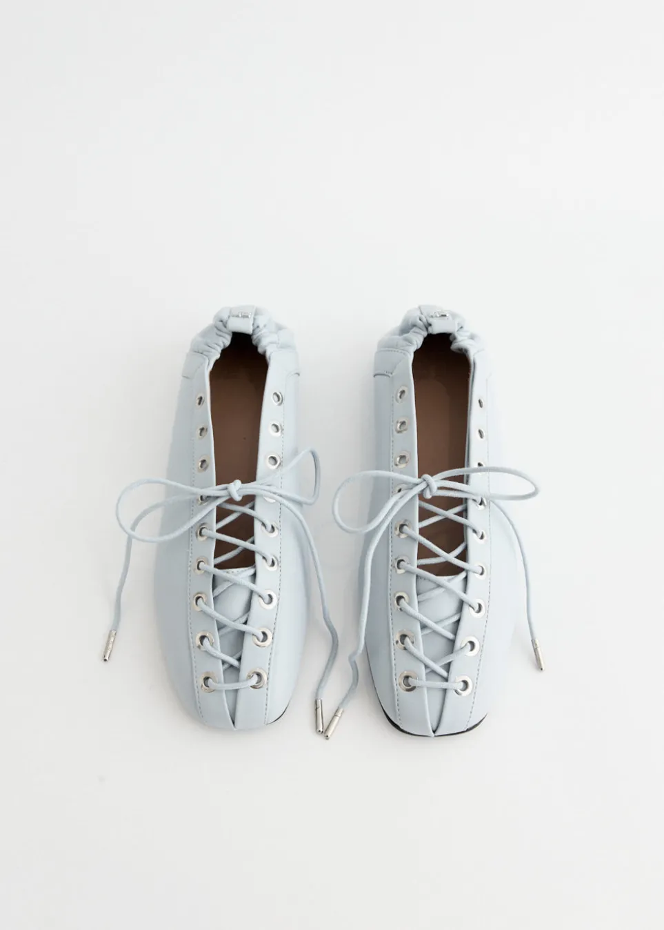 Eyelets Lace Up Ballerinas