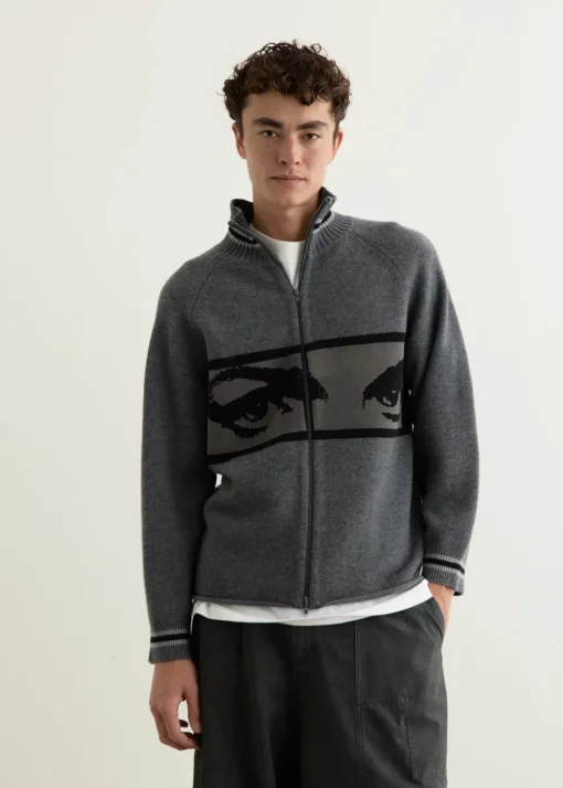Eyes Zip Thru Knit