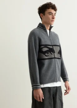 Eyes Zip Thru Knit
