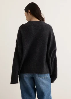 Fine Brushed Alpaca Banana Oversized O-neck Jumper